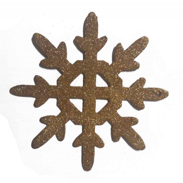 Χριστουγεννιάτικη Κρεμαστή Χρυσή Χιονονιφάδα, με Στρας (15cm)